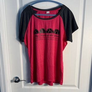 Red and Black Women’s Pickelball Graphic Tee Size XL Sport Tek